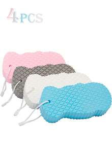 1个通用3D立体浮雕丝瓜络海绵，身体清洁工具 - 灰色 - 查看 12