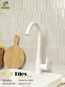 WoStick 11.4"*9" Long Hexagon Peel And Stick Backsplash Tiles - 4/10/20 Sheets Self-Adhesive Wall Tiles For Kitchen Bathroom Fireplace RV - Multicolor - View 2