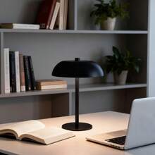 Portable LED Mushroom Table Lamp, Cordless Desk Night Light With 5200mAh Rechargeable Battery, Stepless Dimming Small Lamp With 3 Colors And Brightness Control For Bedroom/Patio/Bar/Coffee Shop - Đen-1 cái - Xem 6