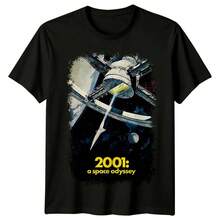 2001- A Space Odyssey (1968) Movie Poster Inspired T-Shirt Retro Classic Tee - Black - View 1