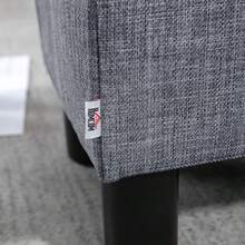 HOMCOM Footstool, Rectangular Ottoman, Upholstered Stool Made Of Linen, Load Capacity Up To 150 Kg, For Living Room, Hallway, Grey