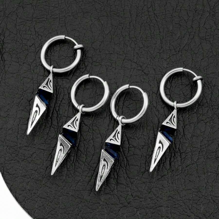 1pc Asterism Rhombus Ear Ring Ear Clip Advanced Geometric High Quality Earrings Men And Women Same Fashion Design Sense Suitable For Participating In Party Gathering Suitable For Giving Friends Birthday Present - 154-0926-耳圈一隻 - 查看 1