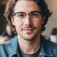 Square Metal Frame, Unisex Classic Fashionable Non-Prescription Glasses, Suitable For TV Viewing And Daily Dressing - Black Silver - View 5