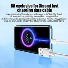 Carregador Super Rápido de 120W, Compatível com Xiaomi, Redmi, Black Shark e outros Telefones e Tablets Tipo-C, Suporta Carregamento Rápido, Também Adequado para Carregamento e Transferência de Dados de Carro, Compatível com iPhone 17, 17 Pro Max, 16, 16 Plus, 16 Pro, 16 Pro Max, Compatível com Redmi, Compatível com Cabo de Viagem OnePlus - Branco - Visão 6