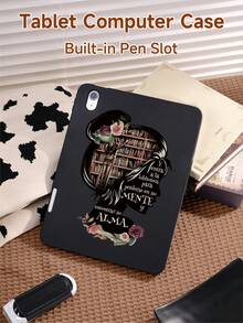 Mädchen Silhouette & Buch Muster Hülle mit integriertem Stiftfach, kompatibel mit iPad 10. Generation, iPad Air 4/5. Generation 10,9 Zoll, kompatibel mit Kindle (11. Generation) 2022 Release, Kindle (11. Generation-2024 Release)(6 Zoll). Die Hülle ist an den vier Ecken stoßfest und kann mit einer Hand gehalten werden - Verschiedenfarbig - Übersicht 3