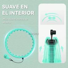 con Peso para Pérdida de Peso, Aro Fitness Infinito de 26 Eslabones (56 Pulgadas), Ideal para Mujeres Adultas - Cian - Ver 6