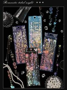 4套80张流光溢彩长款手提包装饰宠物贴纸，适用于微型景观口袋贴纸，可粘贴于行李箱、电脑、水杯、手机、手机壳、冰箱、墙壁、头盔、橱柜、盒子、门、床、吉他、教室等处。 - 彩色 - 查看 3