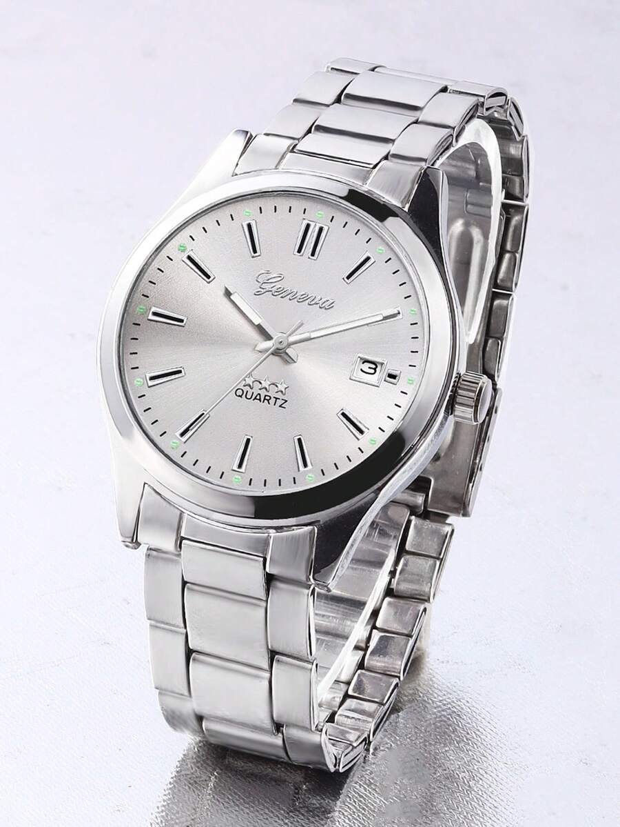 合金数字女士腕表，小巧浪漫 - 銀色 - 查看 1