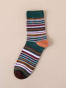 5 Pairs Comfortable Retro Mid-Calf Socks - Multicolor - View 5