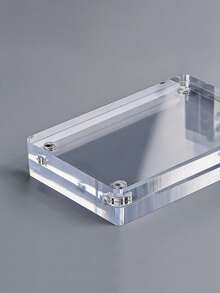 20% Thicker Acrylic Photo Frame, Transparent Acrylic Magnetic Double-Sided Frameless Square Photo Frame, Desktop Display Gift - Clear - View 7