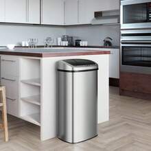 91 Liter/ 24 Gallon Sensor 2.0 Kitchen Trash Can With Lid, Commercial Grade Automatic Stainless Steel Touchless Recycle Bin, AbsorbX Odor Filter, For Home, Office, Restaurant, Lobby, Store - 銀色 24 加侖 - 查看 2