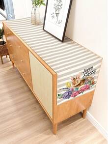 1件装兔子图案桌旗/餐垫，适用于节日、派对、生日、晚餐、厨房和餐厅餐桌装饰，四季皆宜的家居装饰