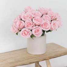 10pcs Artificial Single Rose Flower, Suitable For Spring/Summer Decor, Restaurant, Bedroom, Tabletop, Furniture, Vase DIY, Wedding Decoration, Holiday Gift - Baby Pink - View 4
