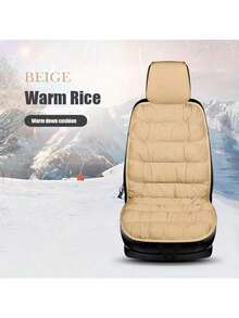1pc Car Seat Cushion, Plush Single Piece With Backrest, Thick Plush Warm Car Seat Pad, Universal For Winter - Multicolor - View 14