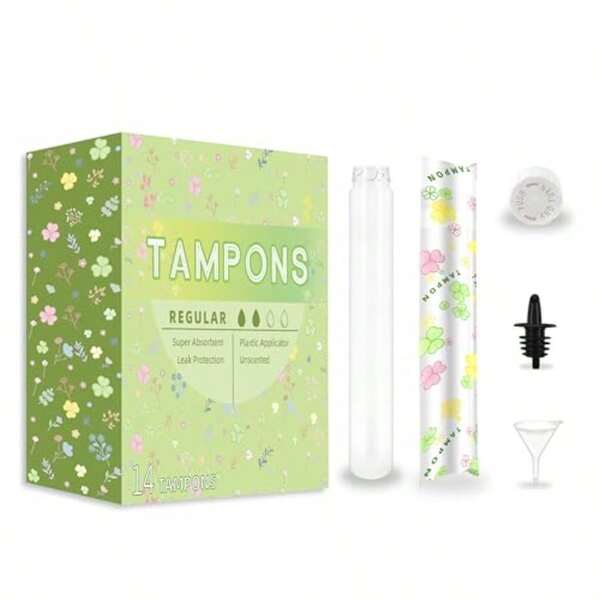 Tampon Flasks For Liquor 14 Pack 21 Oz Total Hidden Flask For Women Disguised Alcohol Containers For Cruises Nightclubs And Sports Events-Includes Spout AndFunnel