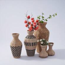 1 bình hoa vĩnh cửu đan lát thủ công bằng mây, chất liệu tự nhiên, thích hợp cho đám cưới, tiệc tùng, trang trí sinh nhật, trang trí nhà cửa cho phòng khách, phòng ngủ, bệ cửa sổ, phong cách nhà nông thôn, trang trí mùa xuân/hè, quà tặng tốt nghiệp, trang trí nhà cửa đón năm học mới, trang trí phòng và phụ kiện học tập, bình thủy tinh. - màu nâu - Xem 7