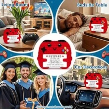 1 pieza Artesanía de ganchillo roja, regalo de energía positiva hecho a mano con tarjeta de felicitación festiva, decoración de escritorio creativa y regalo del Día de San Valentín para amigos y colegas. Adecuado para decoración de habitaciones, adornos de sala de estar, decoración de sala de estar, decoración de fiestas. También se puede usar para dar regalos, el Día de San Valentín, regalos del Día de Acción de Gracias, regalos para niñas y regalos casuales. Stitchkiva. No apto para menores. - Multicolor - Ver 3