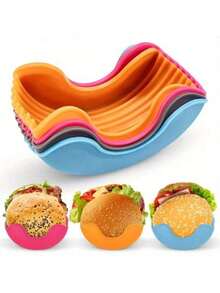 1pc Contactless Anti-Drop Hamburger Holder Stand, Sandwich & Donut Box Holder - Multicolor - View 1