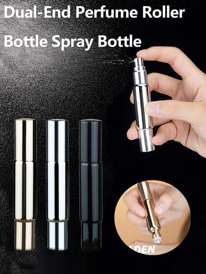 Refillable Stainless Steel Dual-Head Multi-Purpose Perfume Roll-On Bottle - Suitable For Perfume, Cologne, Essential Oils - Durable Glass Material, Portable And Lightweight For Travel, Fashionable Sprayer, Travel Spray Bottle