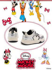 Disney 1 đôi giày thể thao trẻ em  phiên bản hợp tác chính thức, phù hợp cho sinh hoạt hàng ngày, kỳ nghỉ, thể thao và các hoạt động ngoài trời. Thoải mái, ôm sát chân, chống trơn trượt, thoáng khí. (Giày thể thao bé trai, giày sneaker bé trai, giày thể thao trẻ em, giày thể thao bé gái, giày sneaker bé gái) - Bạc - Xem 3