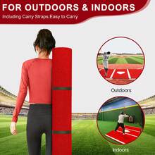 Baseball And Softball Hitting Mat For Batting Stance Practice - 3.8 X 9.8 Ft For Baseball Softball Training Indoor And Outdoor - 紅色 - 查看 9