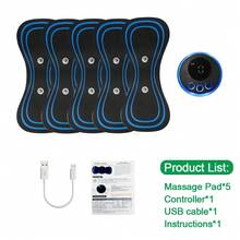 EMS Neck Massager, Muscle Stimulator, Neck Massage Patch, Portable Electric Pulse Body Massager - Multicolor - View 10