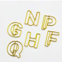 26pcs English Alphabet Paper Clips, Student Learning Letter Clips, Desktop Data Organizer Clamps, Metal Binder Clips, Office File Organizer Clips, 26pcs/Set - Multicolor - View 7