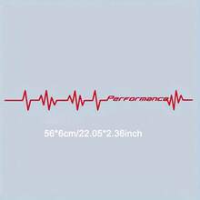 1pc Performance Heartbeat Car Vinyl Sticker - Durable PVC Sticker For Vehicle Exterior, Self-Adhesive, Smooth Surface, Geometric Design For Car Windows, Bumpers And Hoods, Enhances Car Styling Appearance - 1pcs - View 9