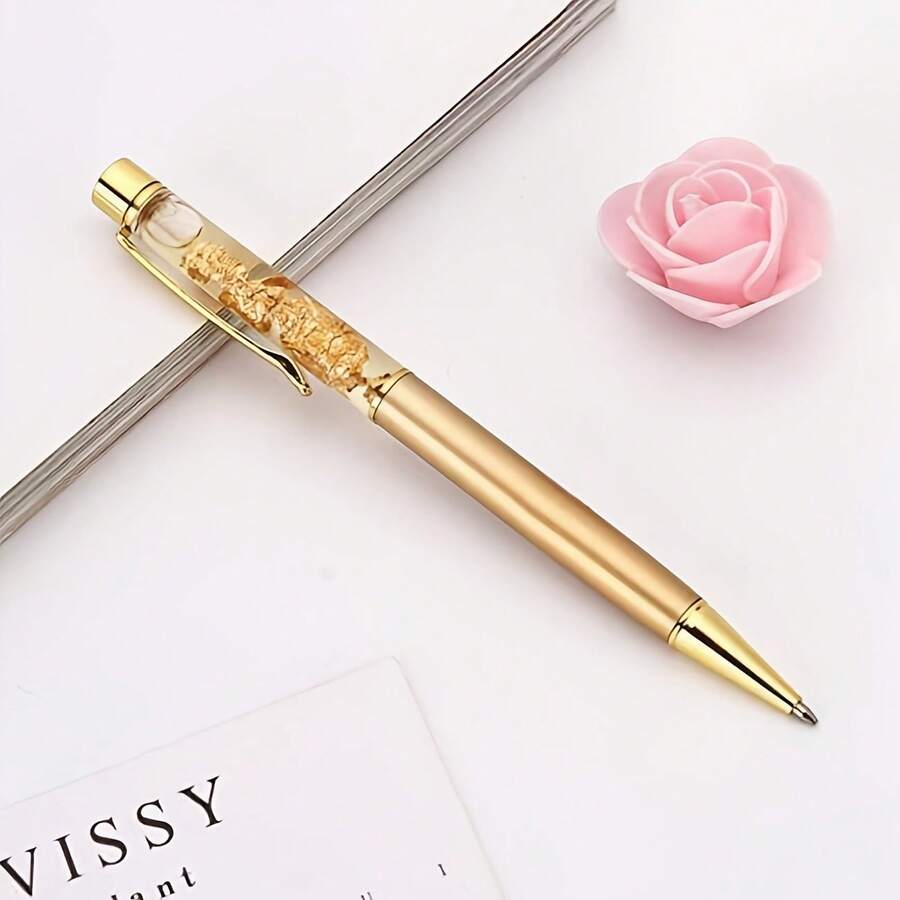 金箔液态金属圆珠笔，油性，适用于办公、书写和送礼