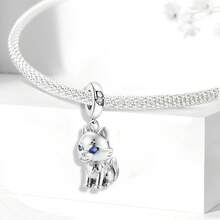 1颗925纯银卧狼吊坠珠，适合女士手链、手镯DIY饰品制作及日常佩戴，适合女孩佩戴。 - 蹲坐灰狼 - 查看 7