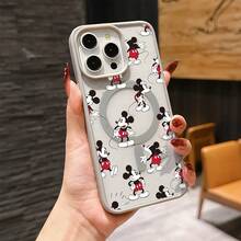 Disney Patterned Phone Case. Mickey Mouse, Stitch, Donald Duck, Minnie Mouse, Goofy, Pluto, And Daisy Duck Pattern. Magnetic Phone Case.  Compatible With IPhone 17, 16, 15, 14, 13, 12 Pro Models And Galaxy, Offering Shockproof Protection. A Special Gift For Family, Friends, Birthdays, Holidays, And Special Occasions. A Stylish And Fun Accessory To Brighten Up Your Device With What And What Flair. - Blue - View 7