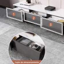 Mueble De TV Gris Con 3 Cajones 120x30x29 CM Para Sala - Gris - Ver 5