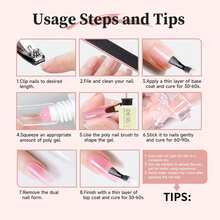 Poly Nail Extension Gel Kit Starter-3 Colors Skin Tone Nude Brown Series Builder Nail Gel All In One Kit With 6W Nail Lamp And Complete Poly Nail Art Tools For Beginner Gifts - 美甲工具組-1 - 查看 11