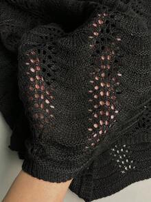 女士夏季波西米亚渐变镂空性感透视罩衫吊带迷你连衣裙 - 黑色 - 查看 12