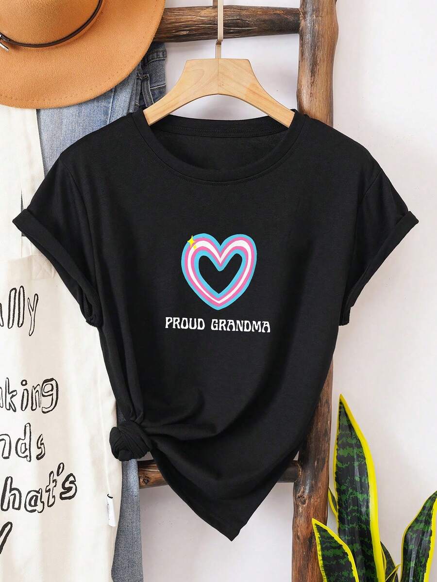 Proud-Grandma-Trans-LGBTQ-Transgender-LGBT-Gay-Pride-Ally-T-Shirt - 黑色10 - 查看 1