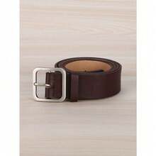 1 Piece Of Women's Geometric Pattern PU Wide Belt, Suitable For Daily Use, Summer Leisure, Autumn School, Valentine's Day - Coffee Brown - View 2