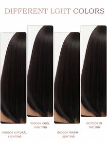 XOUJE 16英寸齐肩黑棕色直发合成假发，女士适用，舒适自然，适合时尚、日常佩戴、派对或角色扮演摄影，耐热纤维假发 - Black-brown - 查看 9