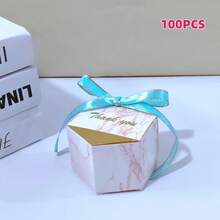 20/50/100 hộp giấy hình lục giác họa tiết vân đá cẩm thạch "Cảm ơn", hộp quà tặng nơ màu hồng/xanh dương/tím, hộp quà tặng tiệc màu hồng, hộp quà tặng màu tím, quà cưới, hộp quà tặng tiệc tùng, túi quà cảm ơn, đồ trang trí sinh nhật tự làm, quà tặng ngày Valentine, quà cưới, quà đính hôn, quà tặng tiệc cô dâu, quà sinh nhật, quà tặng tiệc mừng em bé. - Nhiều màu - Xem 42