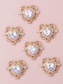 Red Heart Shaped Crystal Pendant, Suitable For DIY Necklace