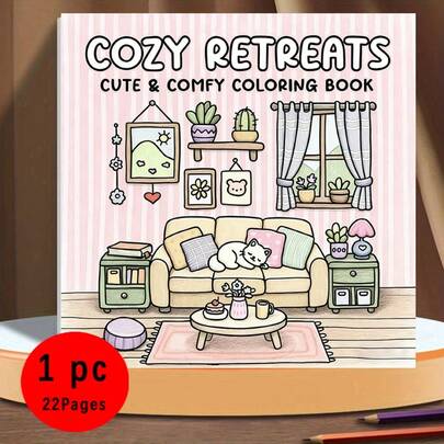 New Hot Selling! (Upgraded Deluxe Edition, Thicker Paper, 20.5*20.5cm) "Comfortable Rest Coloring Book", Suitable For Couples And Families, Also Suitable For Parties, Valentine's Day, Birthdays And Other Holidays. Painting And Learning Supplies, 22 Pages, Books, Coloring Books, School Supplies, Christmas, Halloween, Birthday, Back To School Gifts, Coloring Books