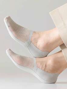 1/3/5双装 男士多色春夏秋季低帮隐形船袜，硅胶防滑网眼透气吸汗简约百搭袜 - 彩色 - 查看 6