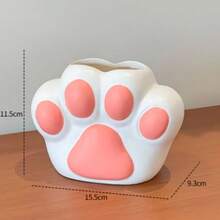 1pc Cute Cat Claw Planter With Succulent Plant, Suitable For Living Room, Balcony, Office Desk Decor - Housewarming Gift - Cat Paw Vase - View 10