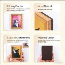 1pcs Wooden Cat Refrigerator Magnets, Soft Magnetic Fridge Decorative Stickers, Fun 3D Printed Cat Design, Kitchen Accessories - 粉色 - 查看 5