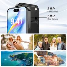 4G Network Mini Smart Phone - Android 12 System. 2000mAh Battery. 3GB + 32GB. 2MP Front And 5MP Rear Cameras. Downloads App  Via Wi - Fi. Black / Blue / Orange. Valentine's Day Gift. Mini Phone. - Màu xanh lam - Xem 3