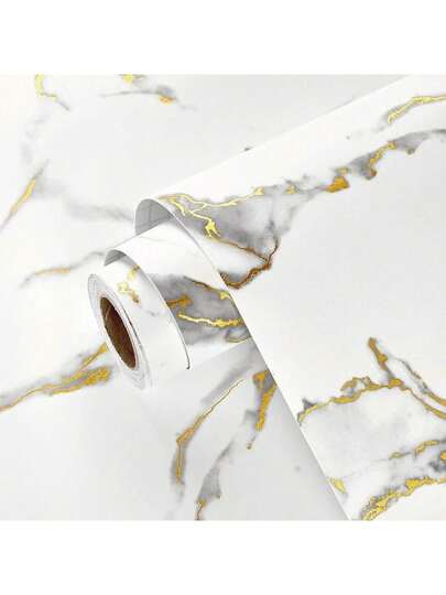 1 Roll Of Platinum Marble Exterior Peeling And Pasting Wallpaper, Detachable Self-Adhesive Vinyl Waterproof Sticker, Suitable For Bathroom Entrance Dressing Table Decoration, Desktop, Kitchen, Home Decoration Paper