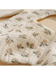 5/3件装随机纯色柔软棉纱婴儿围兜，婴幼儿口水巾，新生儿喂奶拍嗝巾 - 彩色 - 查看 10