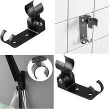 Soporte de cabezal de ducha de bao montado en la pared de acero inoxidable ajustable de aluminio Black Space - como se muestra en la figura - Ver 1