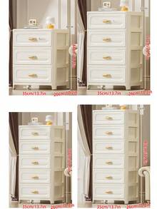 3/4/5/6 Tier Transparent Panel Rolling Multifunctional Storage Drawers - Single Door Collapsible Storage Cabinet - Plastic Drawer Storage Rack, Space-Saving Kitchen Storage Rack For Snacks, Beverages, Books, Clothes, Suitable For Kitchen, Living Room, Study, Bathroom, Etc. - Multicolor - View 3