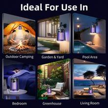 Solar Mosquito Killer Lamp, Electric Shock Mosquito Killer Lamp 2000mAh, Tabletop Or Wall-Mounted Nightlight, Solar/USB-C Dual Charging, Outdoor Garden, Camping, Household, Indoor Mosquito Killer Lamp, Removable And Cleanable - Multicolor - View 10