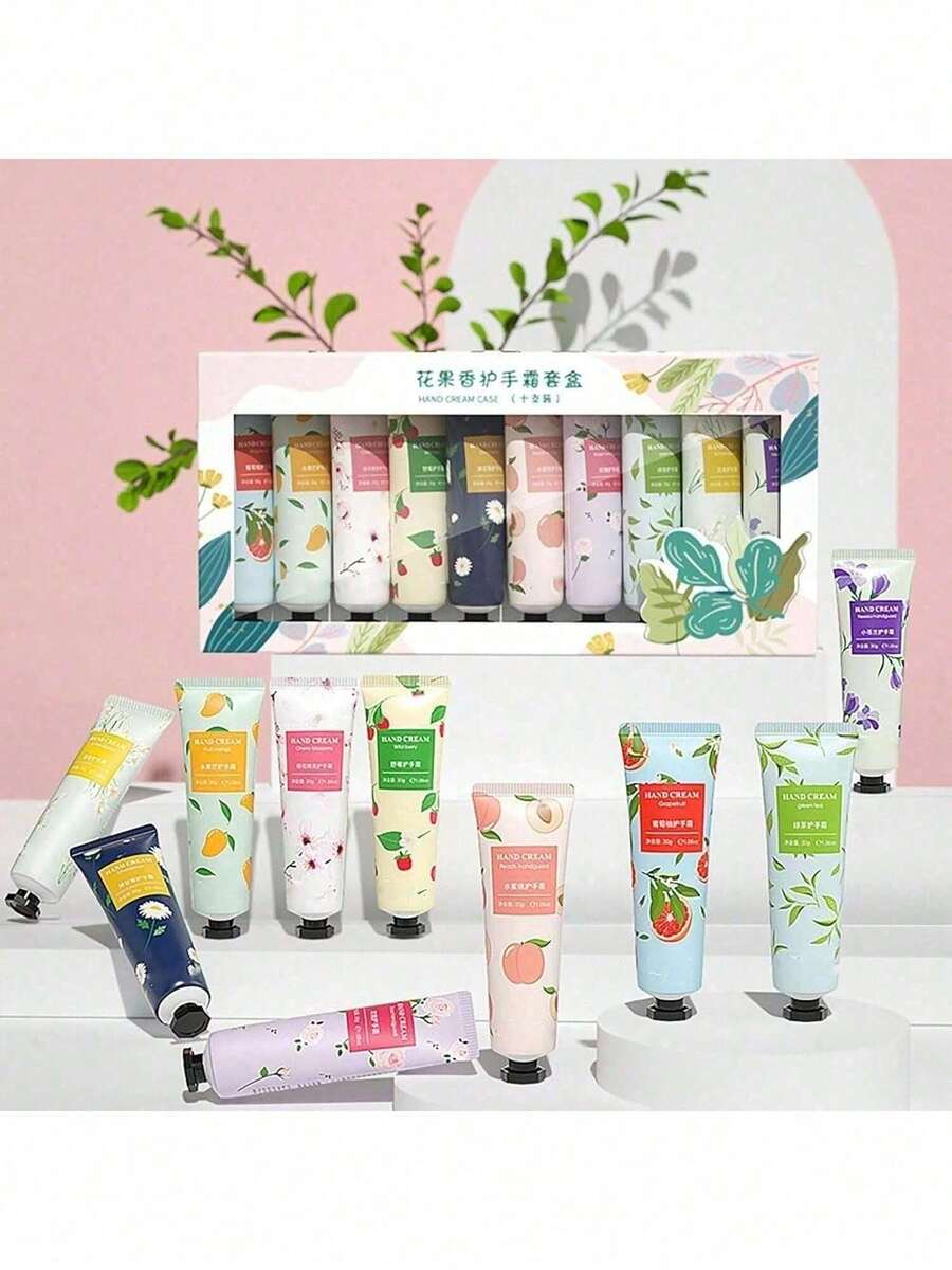 10 Pack Hand Cream Gift Set For Women,Moisturizing Hand Care Cream Stocking Stuffers Gift Set,Travel Size Hand Lotion For Dry Hands,Mini Hand Lotion Gift Set With Natural Plant Fragrance - 彩色 - 查看 1